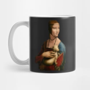 Pixel art Lady with an Ermine by Da Vinci Mug